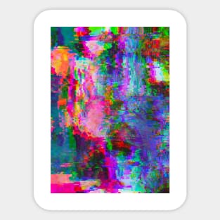 Rainbow Glitch Abstract v1 Sticker